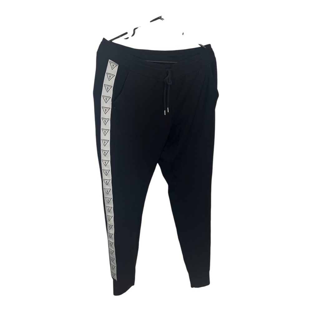 Guess Black Joggers with Logo Side Stripe